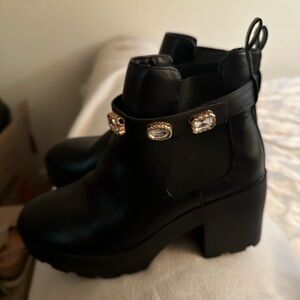 Bamboo Chunky Heel Boots